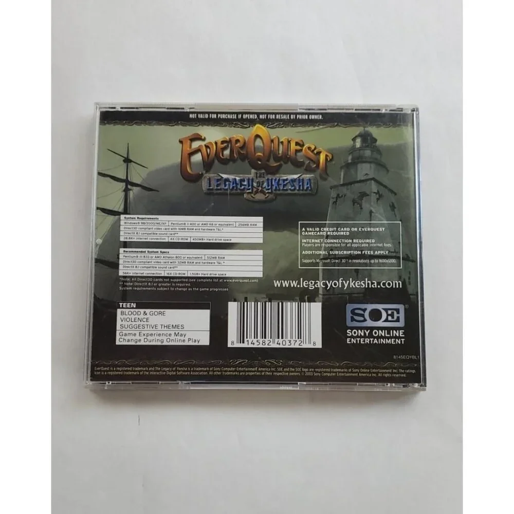 Everquest: The Legendary Of Ykesha PC CD-ROM Computer Game
